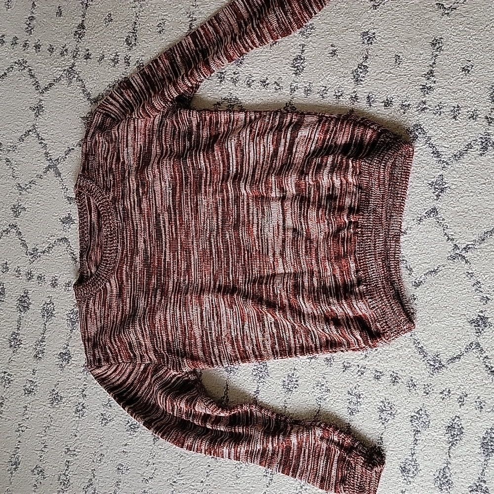 Vintage handstitched marled crewneck sweater cotton Size L